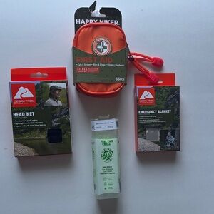 Camping & Outdoor Bundle First Aid Kit Pouch Emergency Blanket Net Hat Cooling